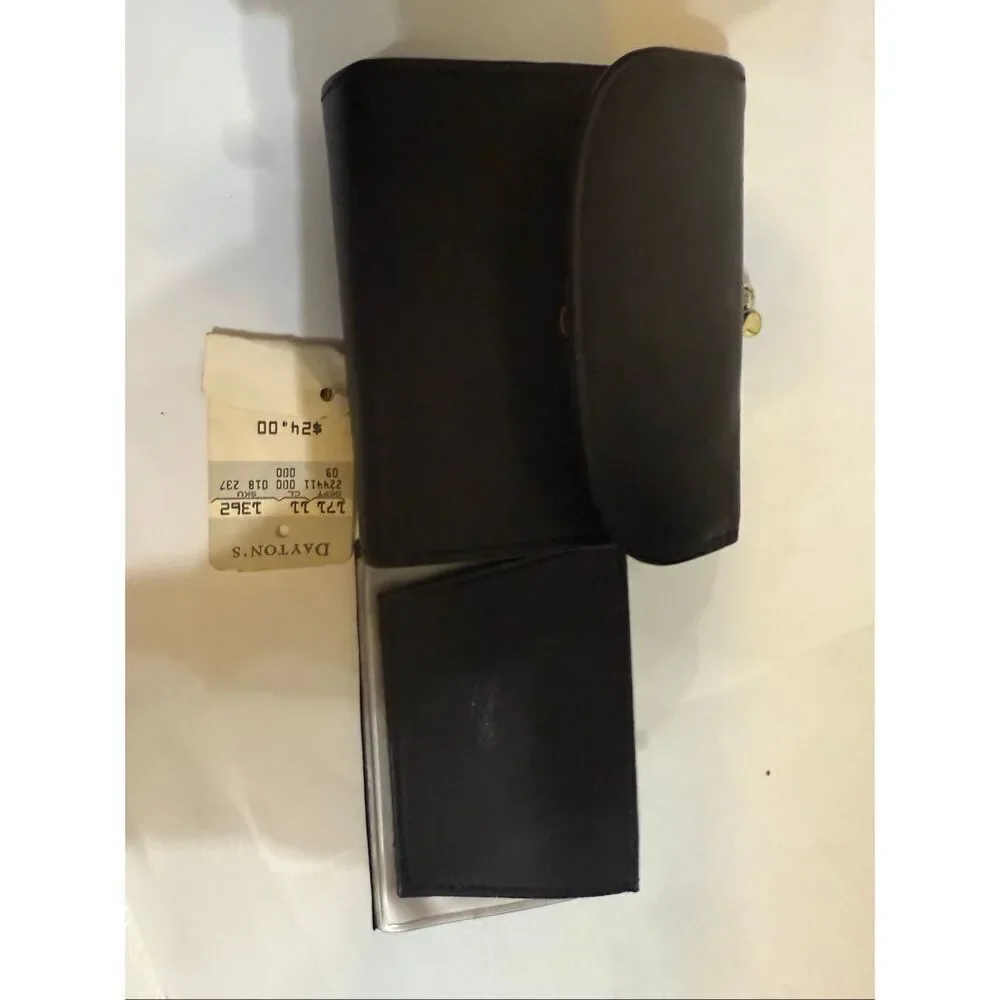 Mundi Women's Leather Tri-fold Card Holder Wallet Black OS NWT